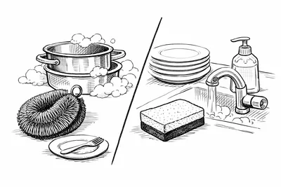 たわしとスポンジの違いと台所での使い分けは？